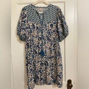 Knox Rose Colorful Comfy Dress w. Pockets! Size Large